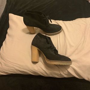 J. Crew black chunky heels booties